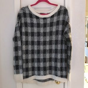 Black and white checkered sweater